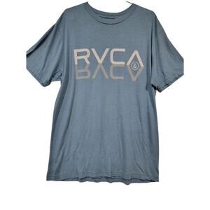 Men Large Dual Stacked RVCA/ANP Graphic Logo Tshirt Skater Surf Y2K Grunge Retro